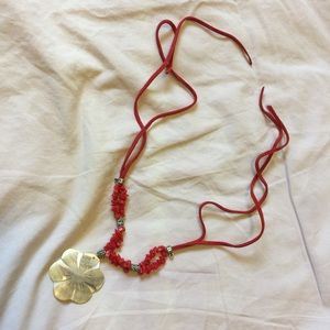 Leather adjustable necklace